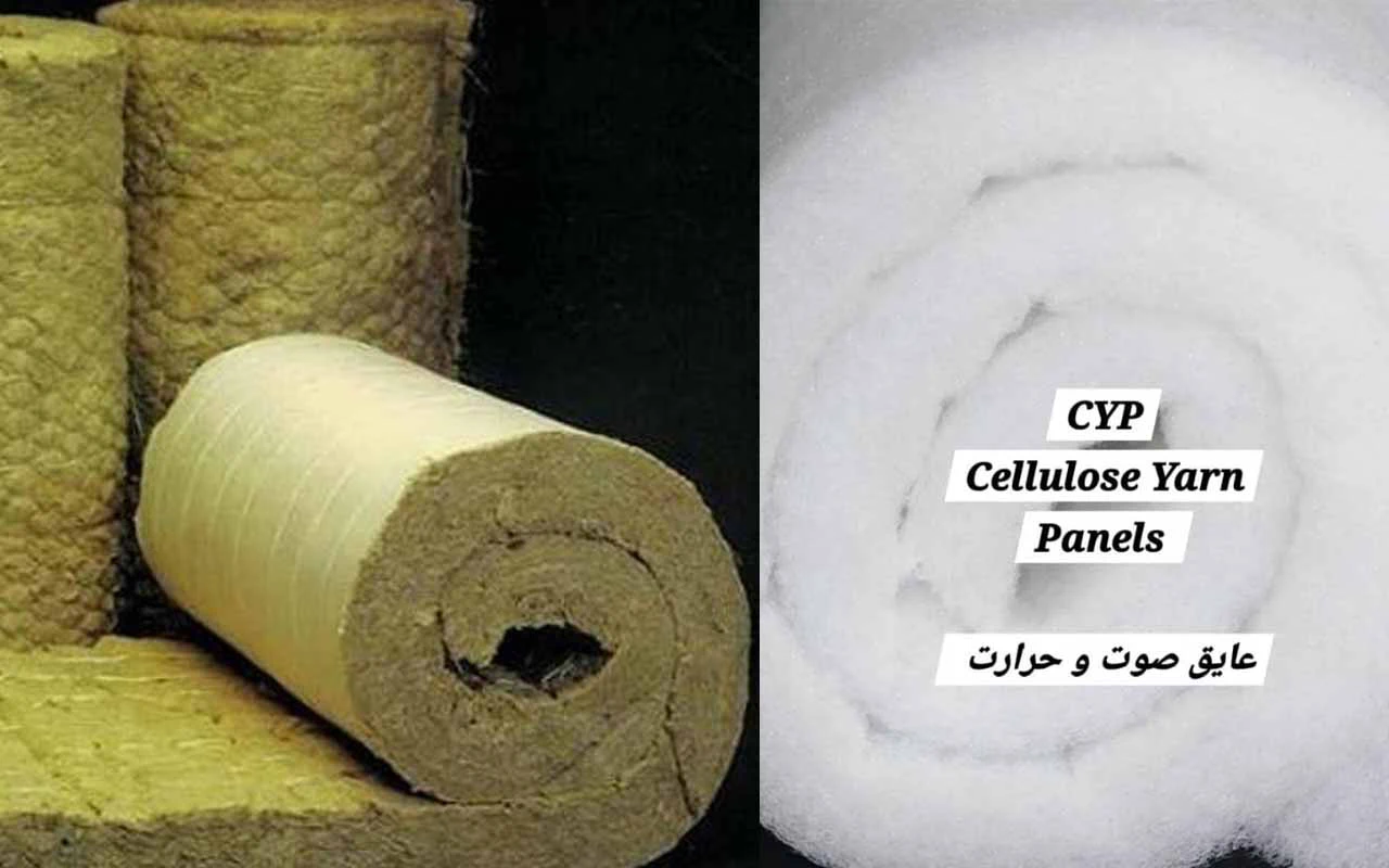 اینفوگرافیک مقایسه‌ای فوم پلی اتیلن و پشم سنگ از نظر وزن، ضد آب بودن، مقاومت در برابر آتش و سرعت نصب.