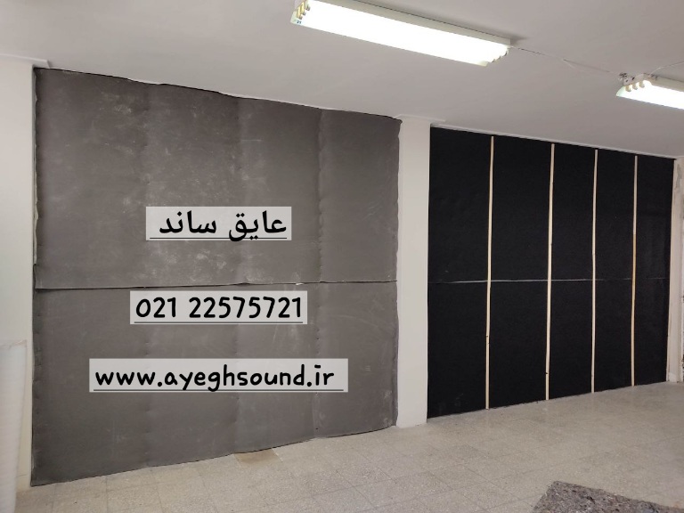 نمای برش‌ خورده یک دیوار چندلایه با نمایش لایه‌ های عایق صوتی، ممبران و نمد ترموباند | عایق ساند
